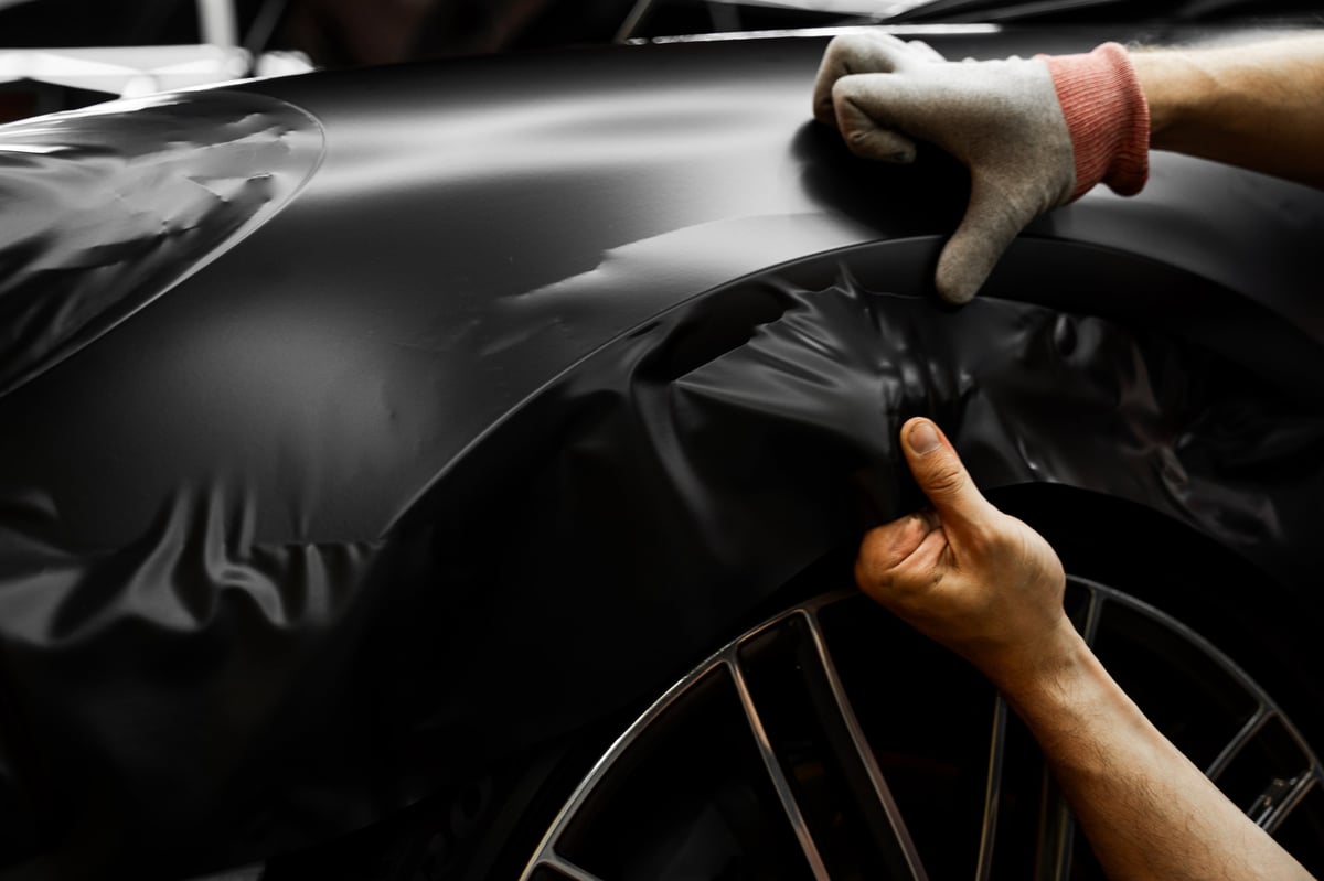 Matt black Range Rover colour change wrap