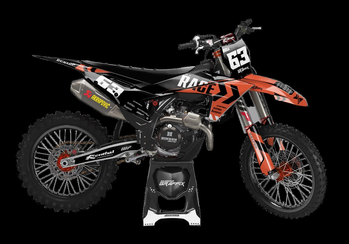 Race number board graphics panel printed and pre-cut for a motocross bike
