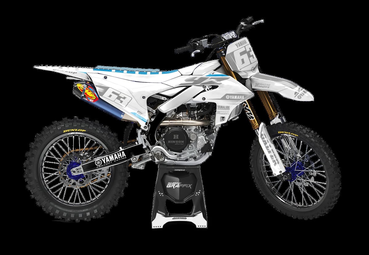 Yamaha - White motocross graphics kit by Imagine Graffix