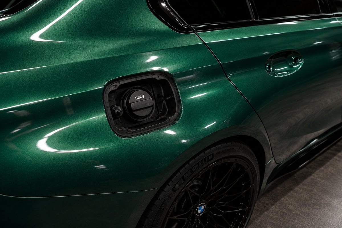 Vehicle wrap close-up detail: fuel flap finished edge to edge at Imagine Graffix Pretoria